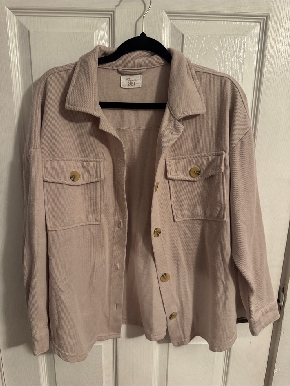 Hippie Rose Blush Utility Jacket with Front Flap Pockets